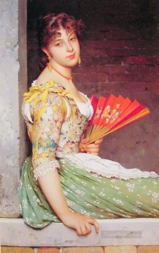 ウジェーヌ・デ・ブラース Painting - 空想する女性ユージーン・デ・ブラース